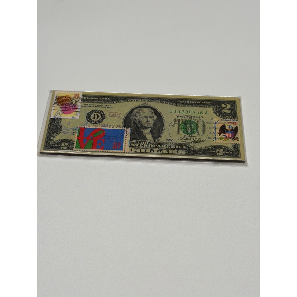 Souvenir $2 Bill Magnet 1976 Series Replica Lucky Money Abundance Charm USPS